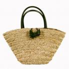 Summer Straw Bag with Black Bow