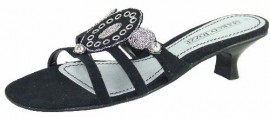 Sadie Black & Silver Evening Mule