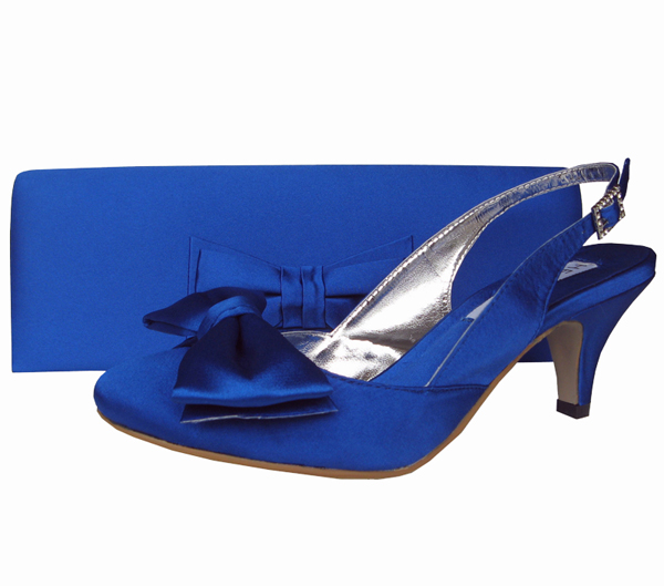 Twee Royal Blue Satin Ladies Shoes 