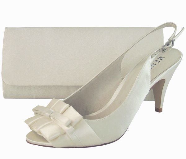 Elegant Ivory Peep Toe Wedding Shoes by 
