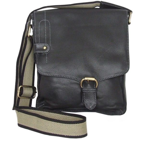 Ollys Black Leather Handbag | Cross Body Handbag | Messenger Bag