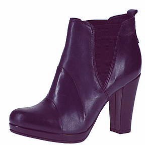 Stunning Ladies Navy Leather Ankle Boots